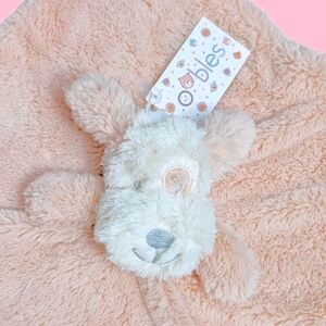 Oobles Pink Puppy Lovey Baby Security Blanket Dog Rattle Soft Plush Fluffy